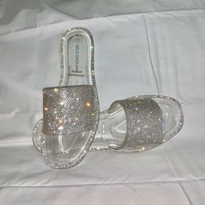 Wild Diva Jelly Flip Flop Rhinestone Sandals